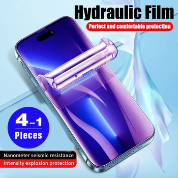 4/3/2/1pcs Anti Modré Svetlo Hydrogel film pre iPhone 15 14 Plus 13 Pro Max 12 Mini 11 X XS XR mäkké plné pokrytie screen protector